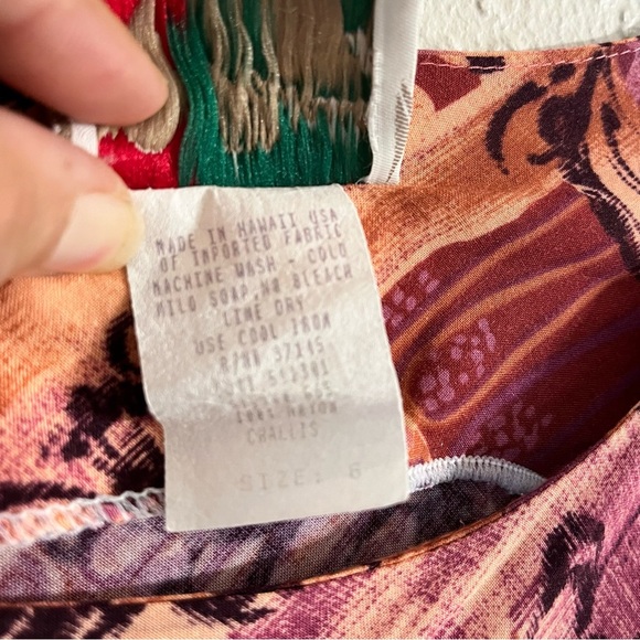 VTG Hilo Hattie Hawaiian Maxi Dress Women Size 6 Pink Orange Floral Long - Picture 3 of 9